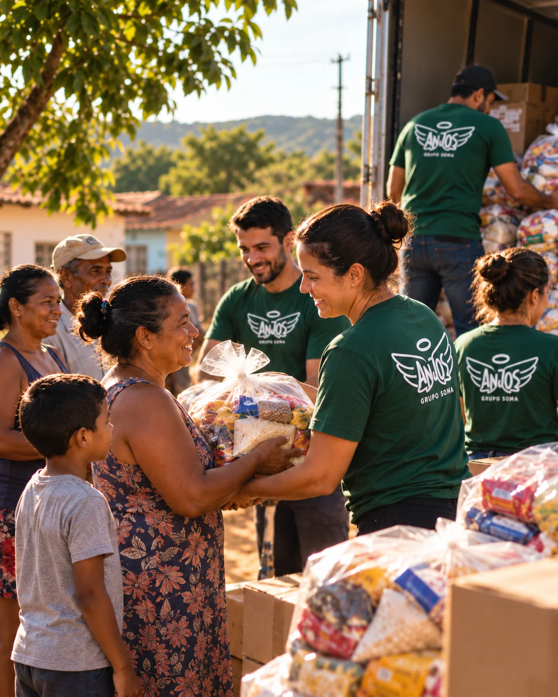 Imagem institucional representando uma entrega de alimentos
